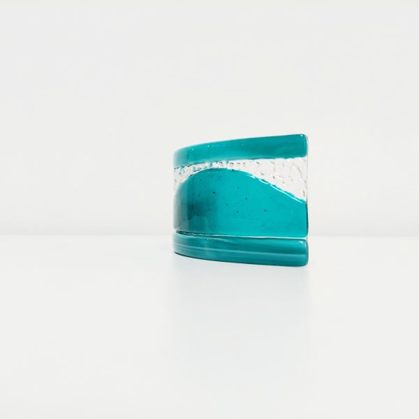 Small Teal Fused Glass Curve - Image 3