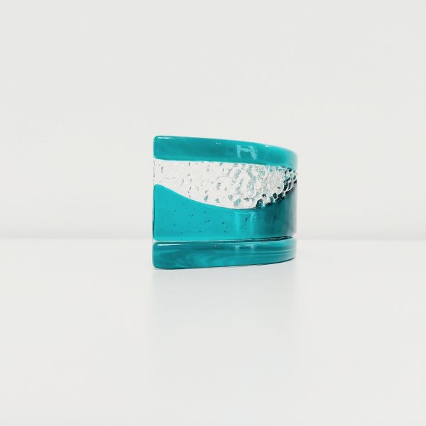 Small Teal Fused Glass Curve - Image 4