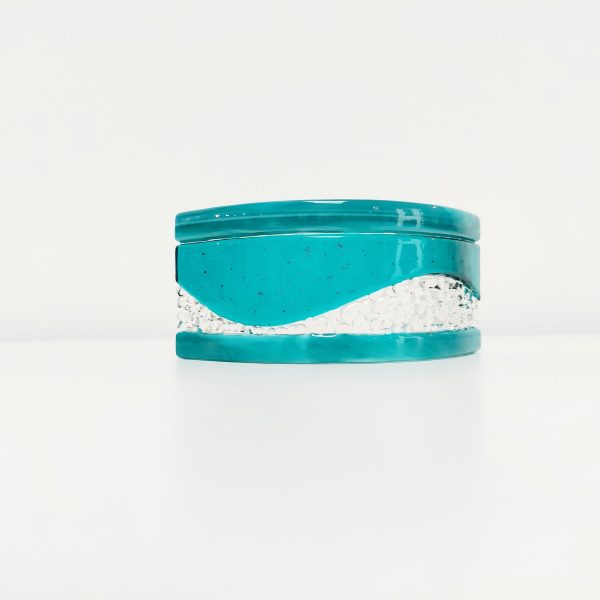 Small Teal Fused Glass Curve - Image 7