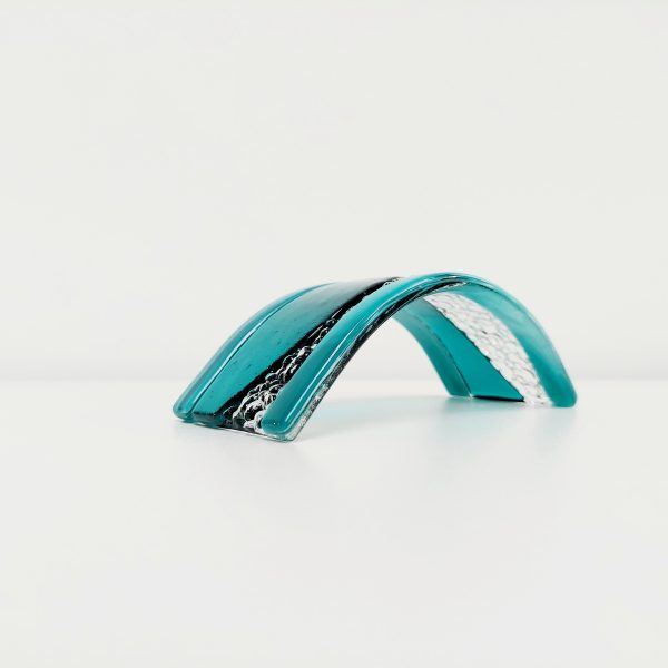 Small Teal Fused Glass Curve - Image 5