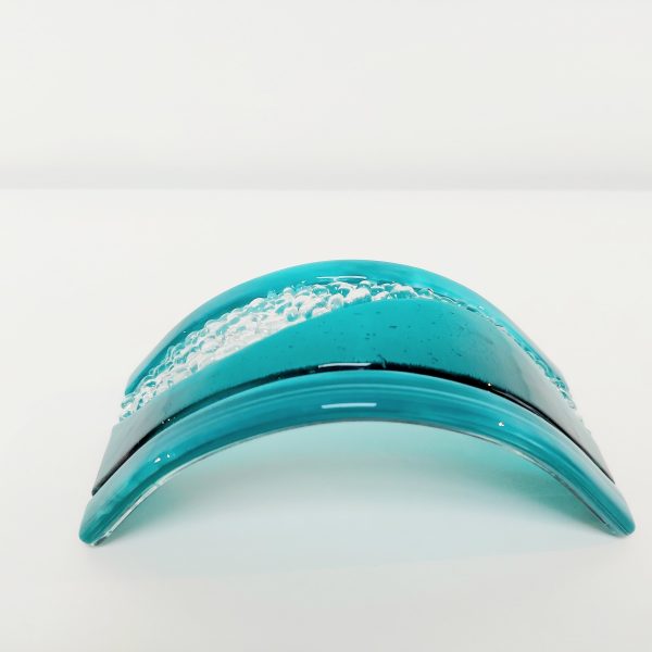 Small Teal Fused Glass Curve - Image 6