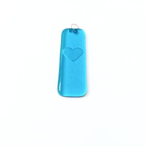 Turquoise Glass Heart Suncatcher