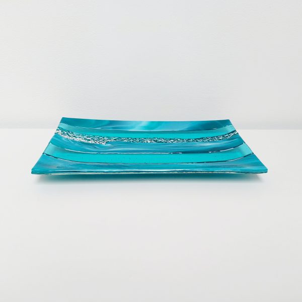 Textured Teal Glass Art Plate - Image 5