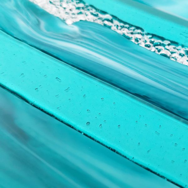 Textured Teal Glass Art Plate - Image 2