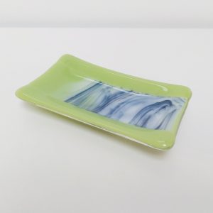 Lime Graffiti Glass Art Dish