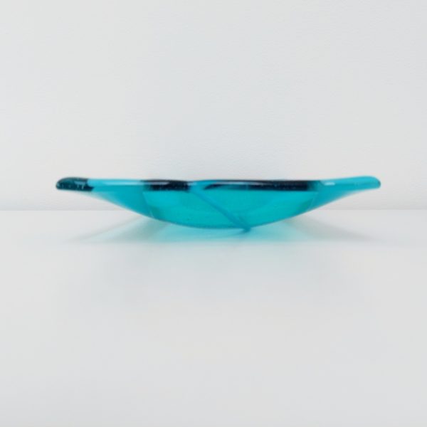 Handmade Turquoise Glass Art Plate - Image 6