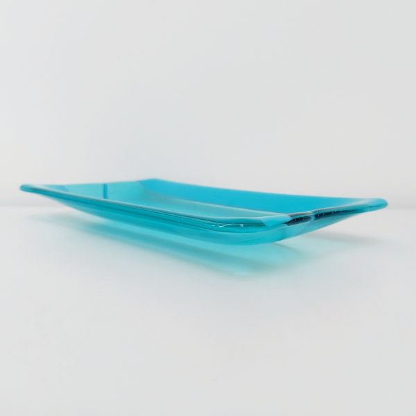 Handmade Turquoise Glass Art Plate - Image 3