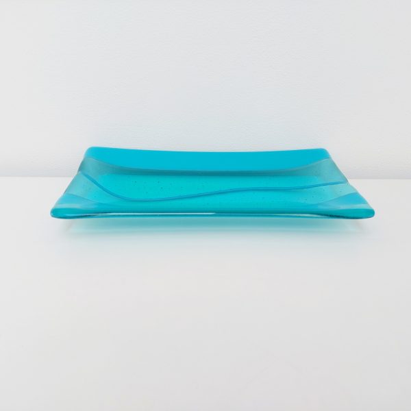 Handmade Turquoise Glass Art Plate - Image 7