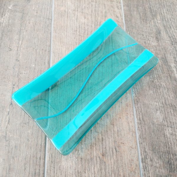 Handmade Turquoise Glass Art Plate - Image 10