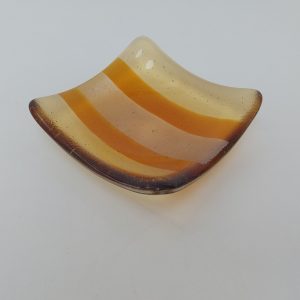 Amber Glass Art Trinket Dish