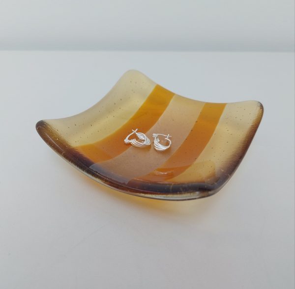 Amber Glass Art Trinket Dish - Image 7