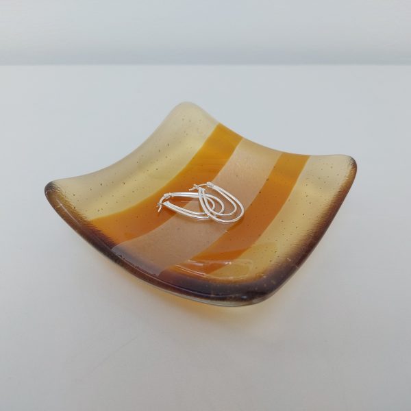 Amber Glass Art Trinket Dish - Image 3