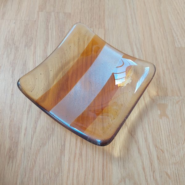 Amber Glass Art Trinket Dish - Image 9